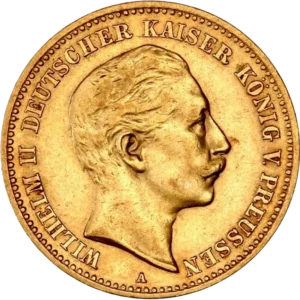 Tête de Guillaume II à droite.