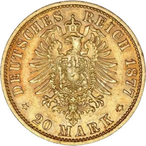 Aigle impérial couronné et décoré d'un blason.