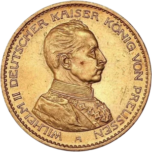 Buste de Guillaume II à droite.