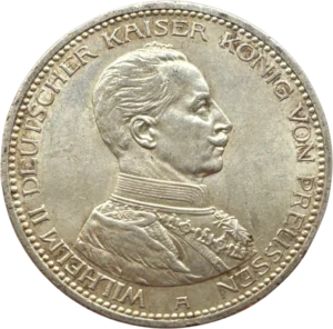 Buste de Guillaume II à droite.