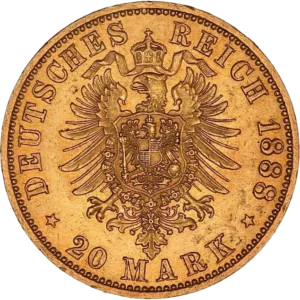 Aigle impérial couronné et décoré d'un blason.