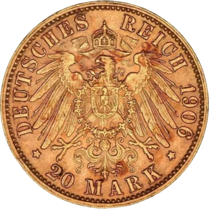 Aigle impérial couronné et décoré d'un blason.