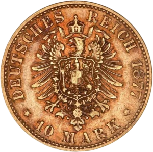 Aigle impérial couronné et décoré d'un blason.