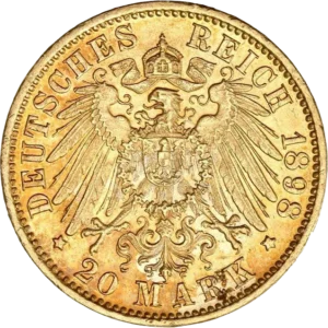 Aigle impérial couronné et décoré d'un blason.