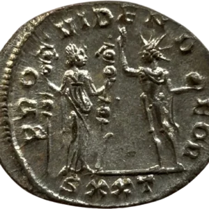 Buste radié et cuirassé d'Aurélien à droite.