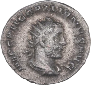 Buste radié, drapé et cuirassé de Gallien à droite.