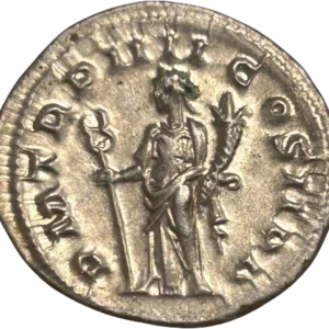 Buste radié, drapé et cuirassé de Philippe Ier à droite.