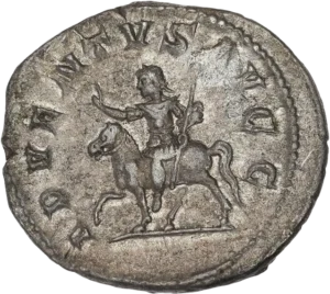 L'empereur allant a cheval à gauche.