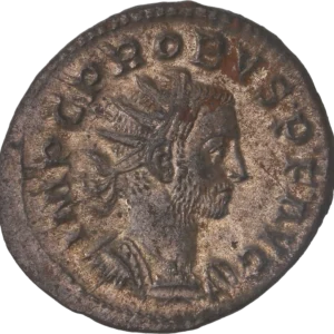 Buste radié et cuirassé de Probus à droite.