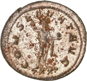 Buste consulaire de Probus à gauche.