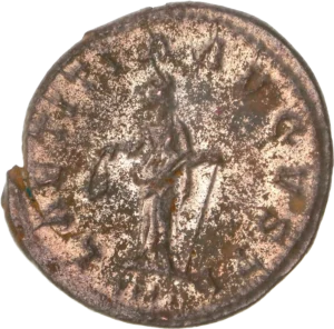 Buste radié et cuirassé de Probus à droite.