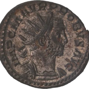Buste radié et cuirassé de Probus à droite.