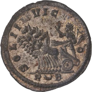 Quadrige mené par le dieu Sol allant à gauche.