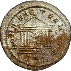 Buste radié et cuirassé de Probus à droite.