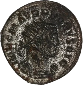 Buste radié, drapé et cuirassé de Probus à droite.