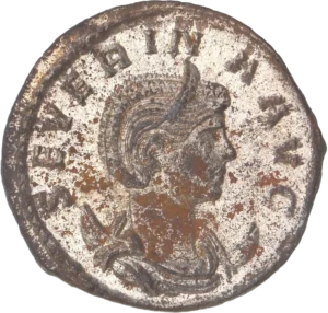 Buste diadémé de l'impératrice à droite.