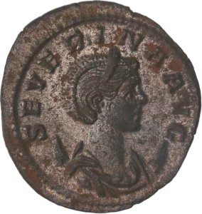 Buste diadémé de l'impératrice à droite.