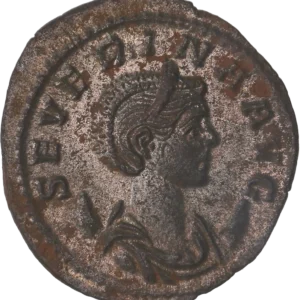 Buste diadémé de l'impératrice à droite.