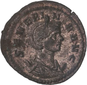 Buste diadémé de l'impératrice à droite.