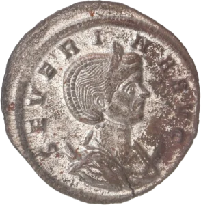 Buste diadémé de l'impératrice à droite.