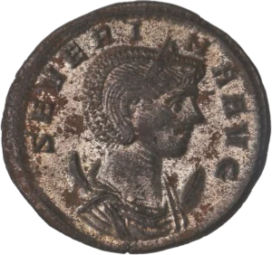 Buste diadémé de l'impératrice à droite.