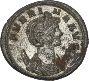 Buste diadémé de Sévèrine à droite.