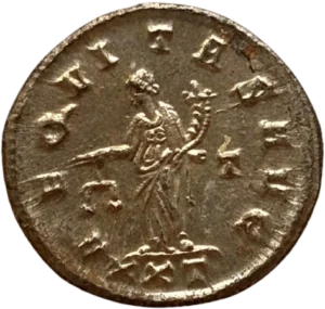 L'Équité à gauche tenant une balance et une corne d'abondance.