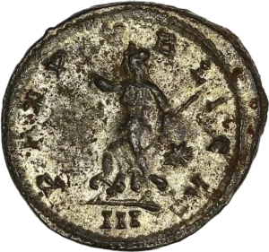 La Paix allant à gauche tenant un sceptre et un rameau d'olivier