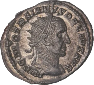 Buste drapé, cuirassé et diadémé de Trajan Dèce à droite.