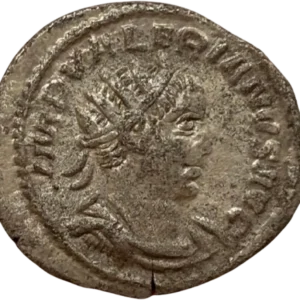 Buste radié, drapé et cuirassé de Valérien à droite.