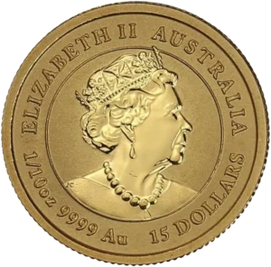 Buste couronne de la reine Elizabeth II à droite.