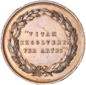 inscription dans une couronne de laurier.