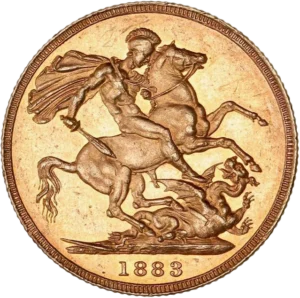 Saint Georges à cheval terrassant le dragon.