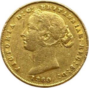 Tête laurée de Victoria à gauche.