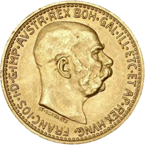 Tête de François Jospeh Ier à droite.