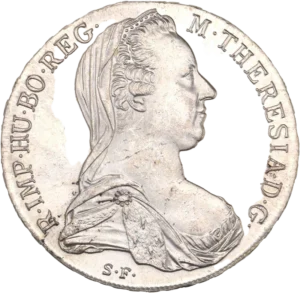 Portrait de Marie-Thérèse d’Autriche à droite.