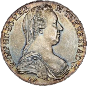 Portrait de Marie-Thérèse d’Autriche à droite.