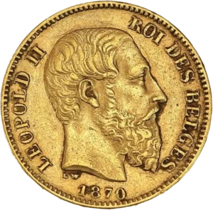 Tête de Léopold II à droite.