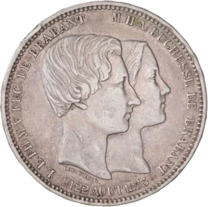 Bustes accolés du Duc et de la Duchesse de Brabant.