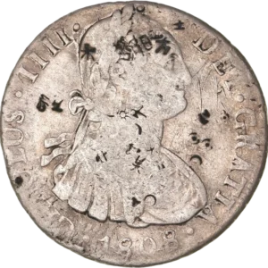 Buste lauré de Charles IV à droite.