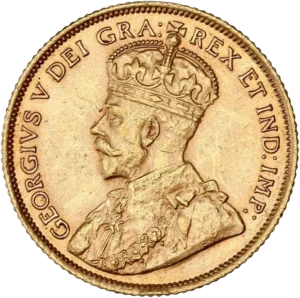 Buste couronné de Georges V à gauche.