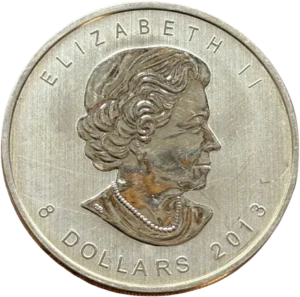 Buste d'Elizabeth II à droite.