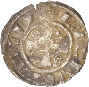 croix cantonnée de croissants et lis.