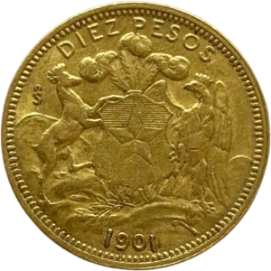 Écu surmonté de plumes soutenu par deux animaux couronnés sur un fond de paysage.