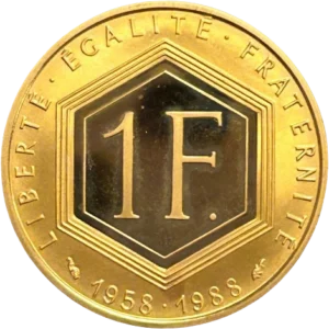 1 franc dans un hexagone.