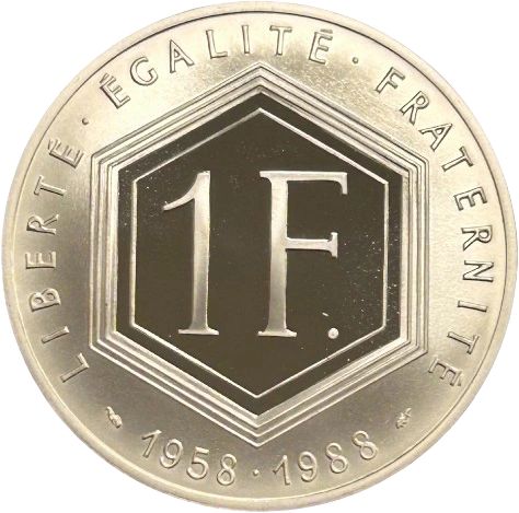 1 franc argent 900 ‰ - 22.2 gr. - 37mm. (60000 exemplaires frappés).