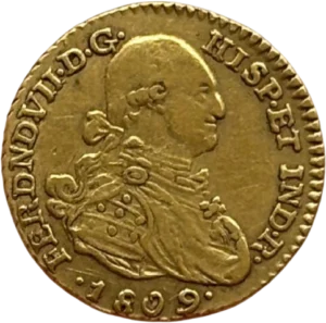 Buste cuirassé de Ferdinand VII à droite.