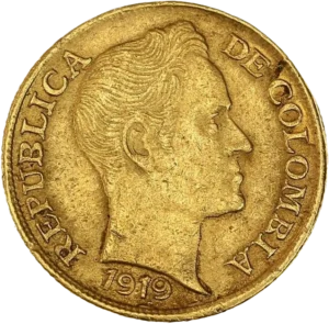 Tête de Simon Bolivar à droite.