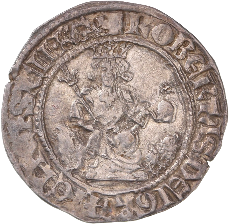 Croix feuillue, cantonnée de quatre lis .