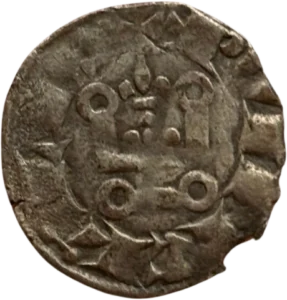 Croix entrourée de la légende : + K’ CO. P. FI. RE. F